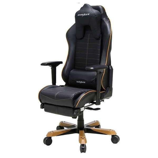 Кресло для геймеров DxRacer IRON OH/IA133/NС с подножкой (черно-коричневое) 150 кг